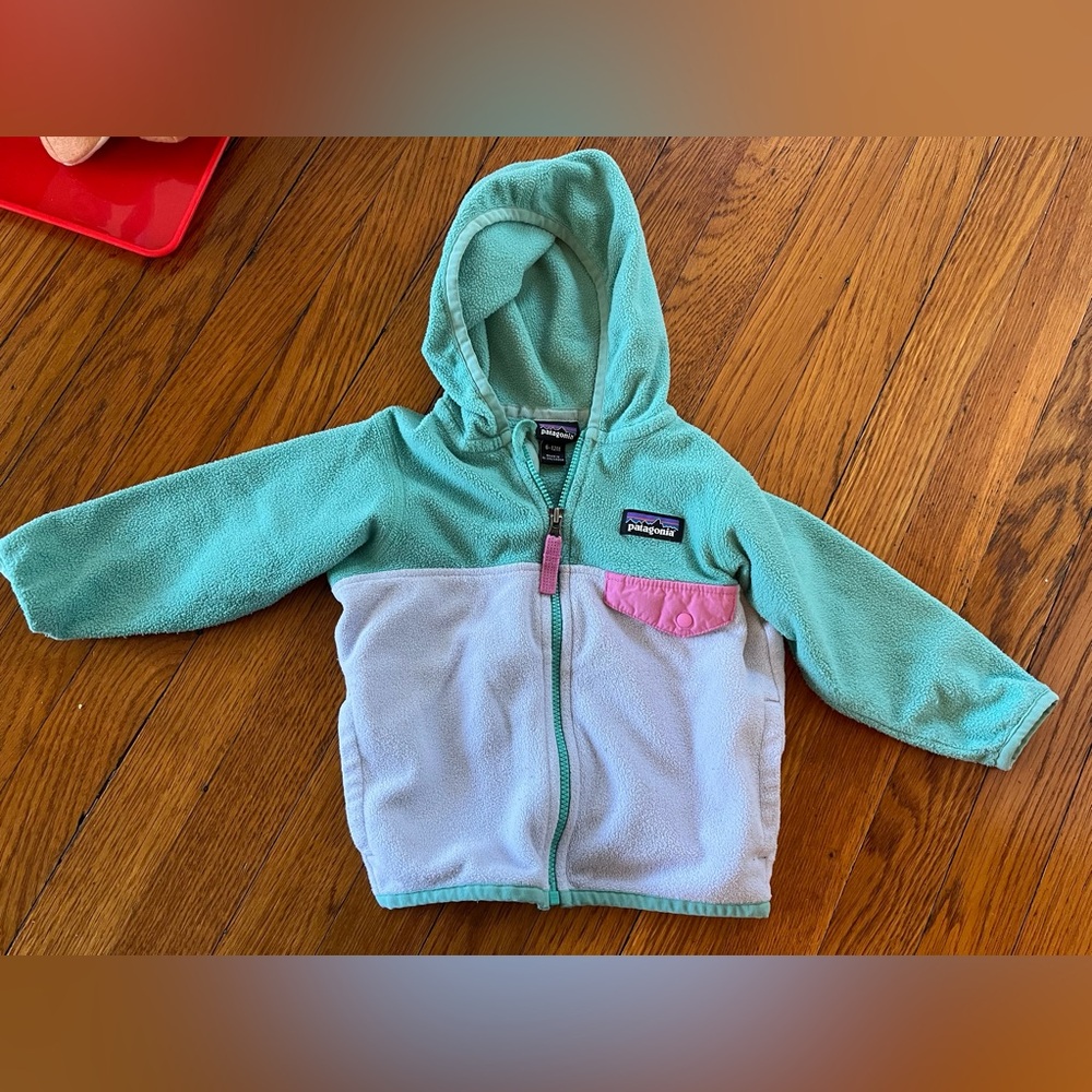 Patagonia sz 6-12mos fleece jacket guc